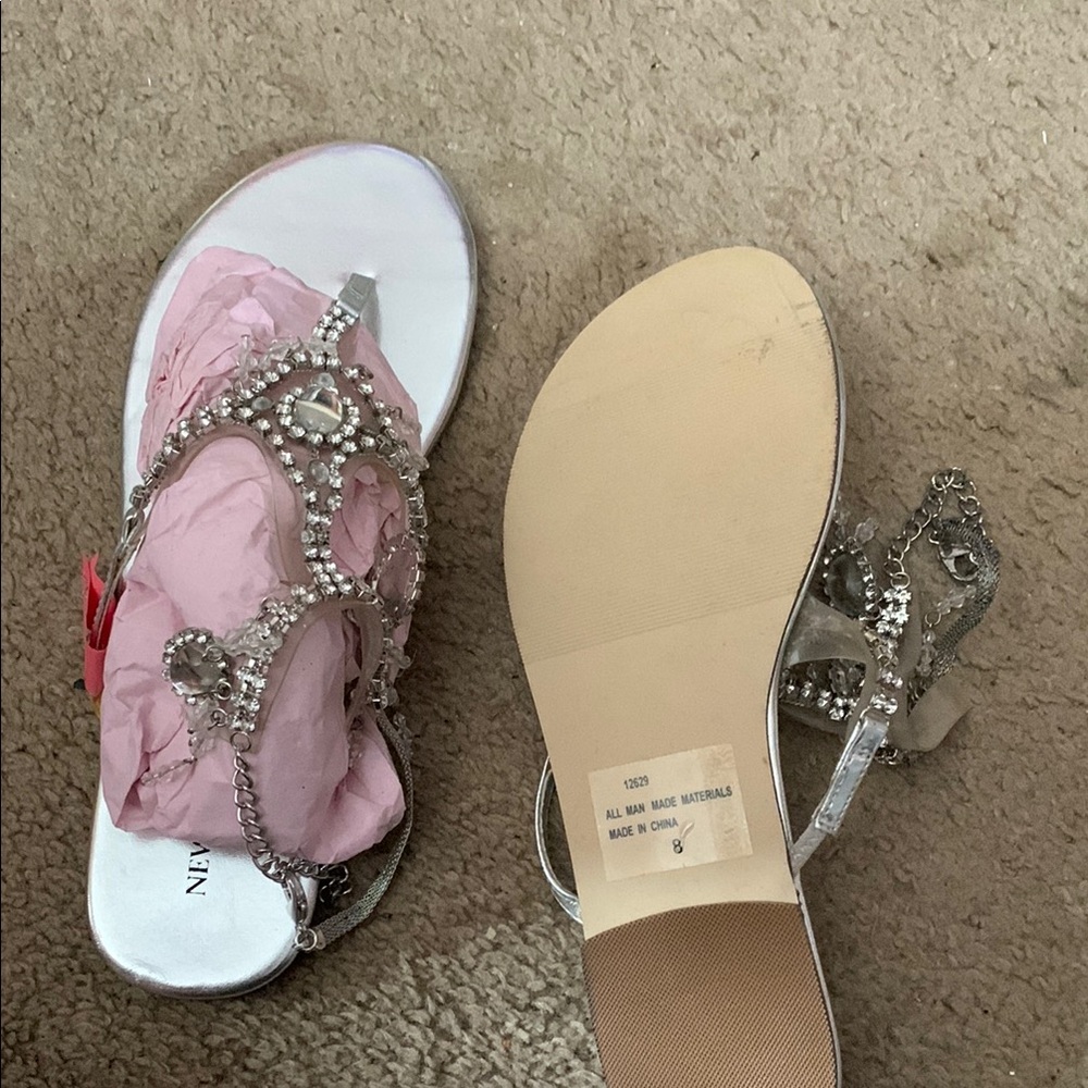 Newport News Silver Crystal Women's Sandals - Picture 2 of 2